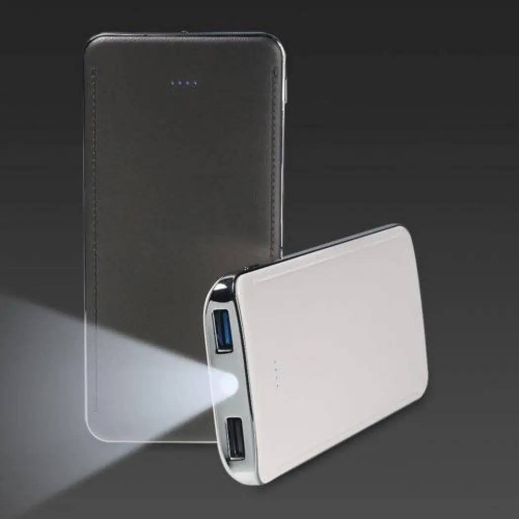 10000mAh Портативный внешний аккумулятор с двумя USB светодиодный фонарик Внешний