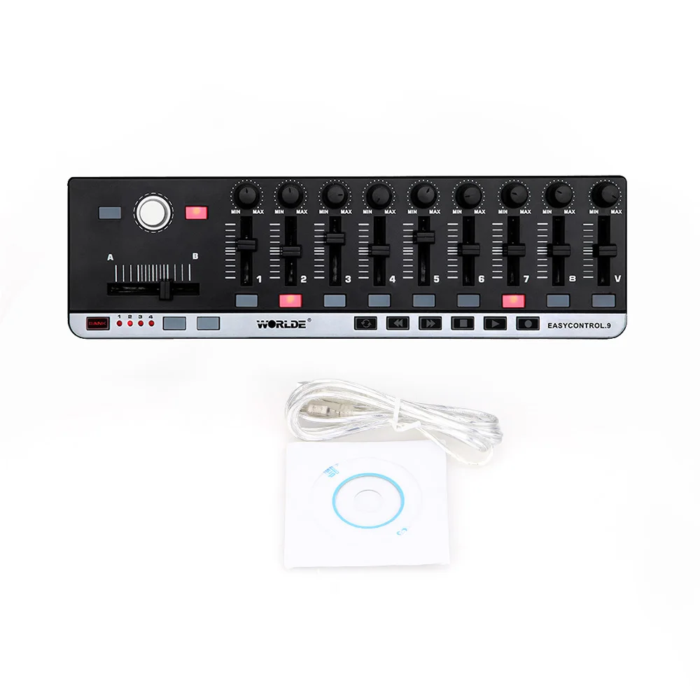 Высококачественный Мини USB 9 портативный MIDI тонкий контроллер 4 программируемых