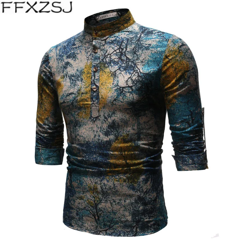 FFXZSJ Мужская модная Молодежная весенне осенняя Повседневная дышащая льняная