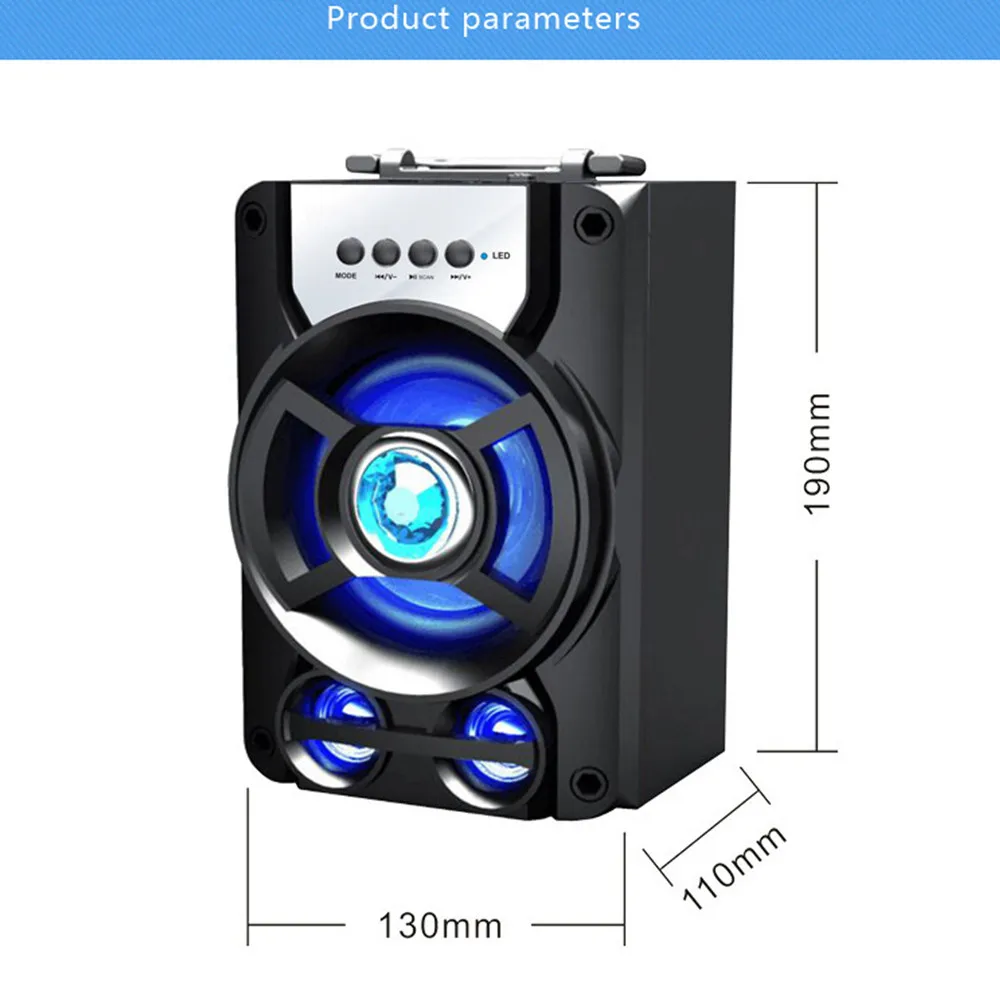 Портативный Bluetooth динамик стерео беспроводной супер бас громкий s Jack Настольный FM