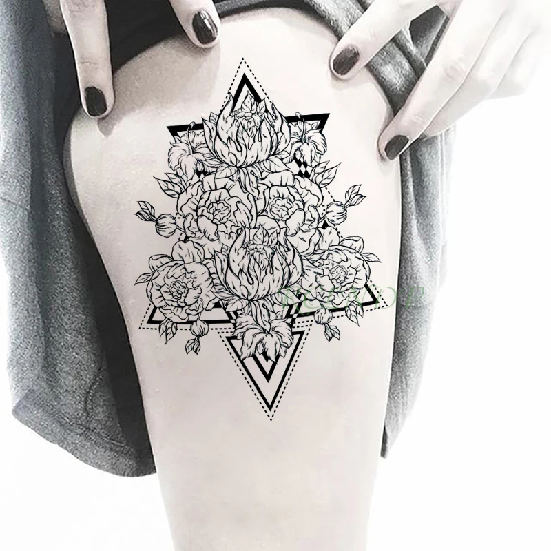 

Waterproof Temporary Tattoo Sticker rose flower triangle fake tatto flash tatoo large Stickers art tattoos for girl women men