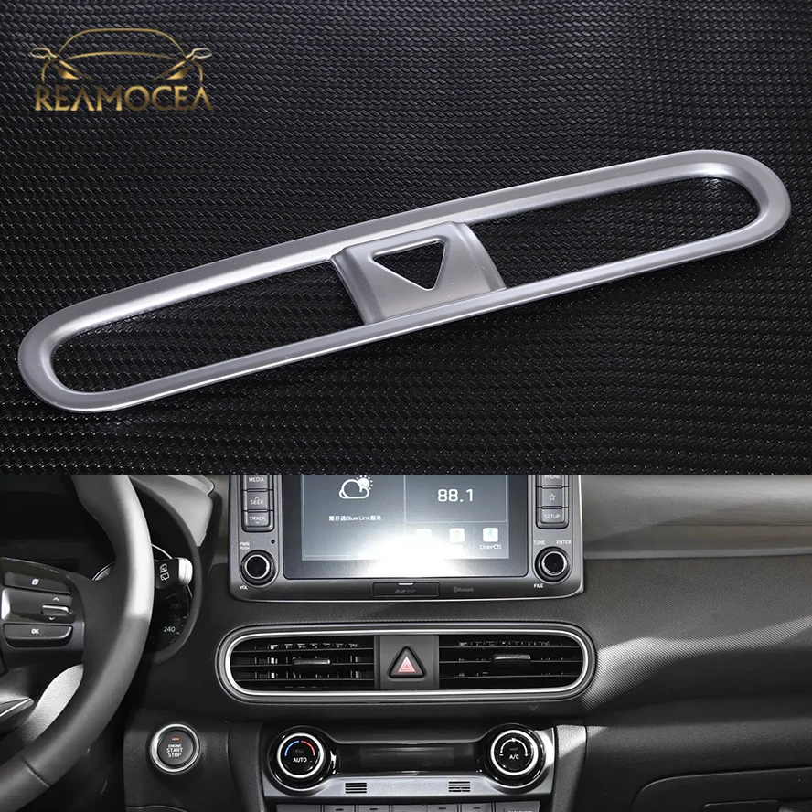 

Reamocea Car Interior Air Outlet Vent Cover Central Console Frame Alarm Button Trim For Hyundai Kona Encino 2018 2019 LHD