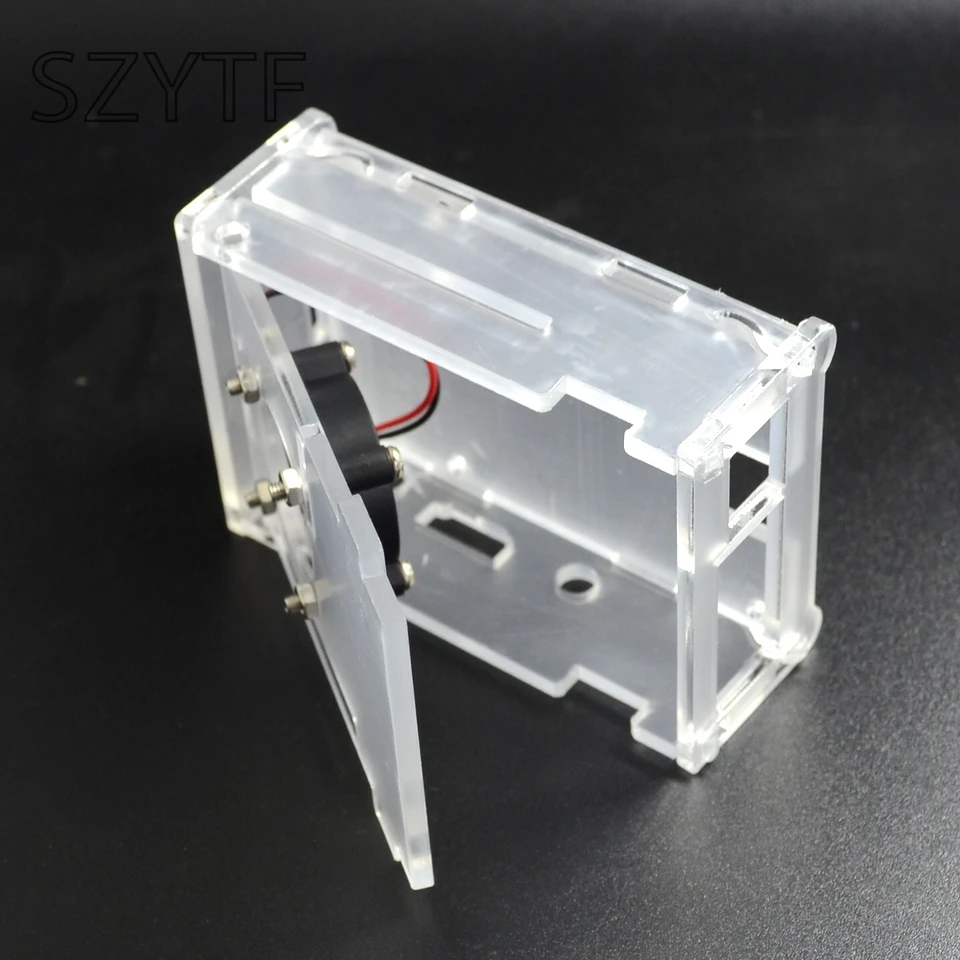 Прозрачный акриловый чехол с охлаждающим вентилятором для Raspberry Pi 2 B 3 Model |