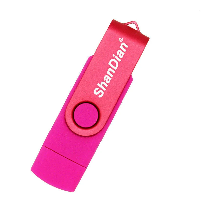 Pink SHANDIAN USB флэш-накопитель OTG высокоскоростной накопитель 64 ГБ 32 ГБ 16 ГБ 8 ГБ 4 ГБ внешний накопитель двойное применение микро USB накопитель - Цвет: Pink