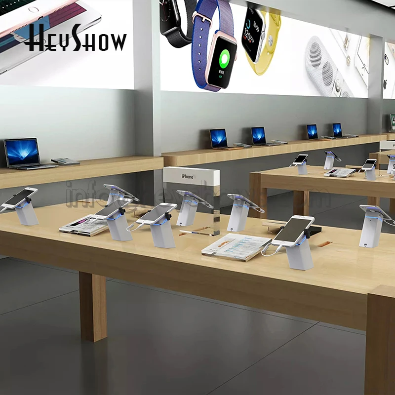 6Pcs Mobile Phone Security Burglar Alarm System Stand For Charging Iphone Anti Theft Device Display Holder With Clamp