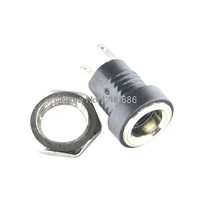 high quality dc power socket copper 5 5 2 5 round hole thread nut connector