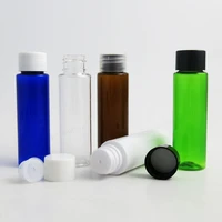 50 x 30ml portable cosmetic pet bottles 1oz clear blue green amber refillable cream plastic shampoo cosmetic container