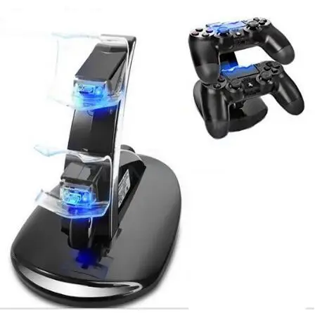 Двойной контроллер светодиодный светильник Зарядное устройство Док станция PS4