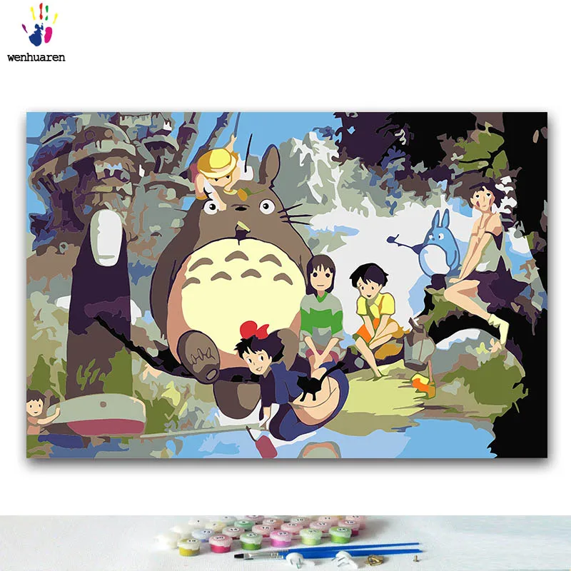 DIY Coloring paint by numbers Anime movie character paintings by numbers with kits 40x50 framed