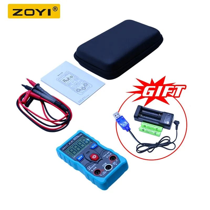 Hard Case ZOYI ZT-S1 цифровой вольтметр Амперметр мультиметр True rms automotriz Mmultimetro ohmmet с держателем данных фонарик+ комплект батарей - Цвет: Hard Case