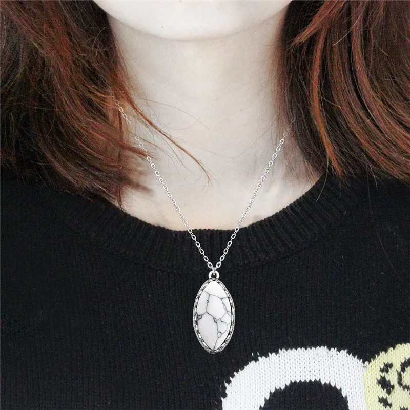 Anstory глаз Форма камень Ювелирные наборы 4 цвета Цепочки и ожерелья Серьги Кольца