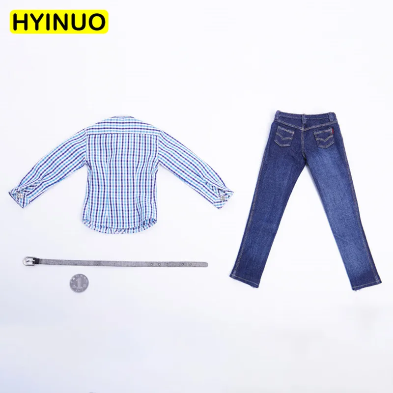 

2 Colors 1/6 Scale Men Fashion Casual Wear Clothes Male Fashion Shirt Jeans Clothing Set For 12" Action Figure Male Body Toys