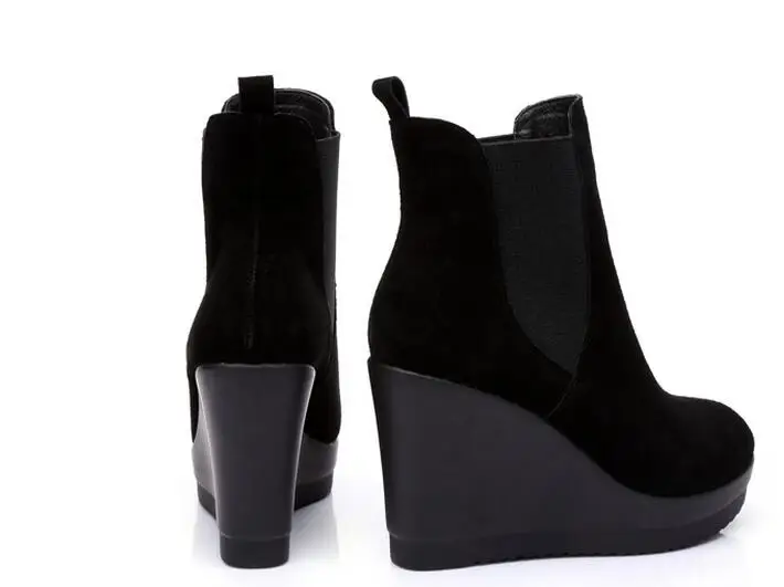 Ankle Heel Boots antumn/winter Style For Women Wedges Boot Women's Shoes Q6718 | Обувь