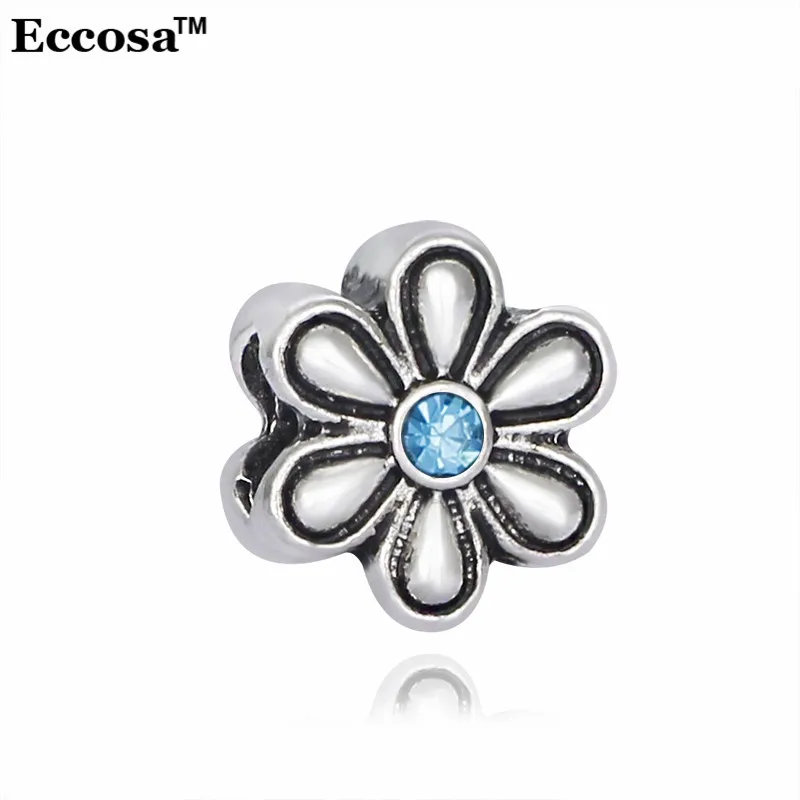 Eccosa ювелирные изделия посеребренные Bijoux Хрустальный цветок Бусины 6 цветов