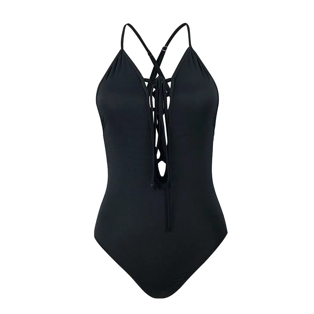 Женский купальник с открытой спиной SAGACE однотонное бикини пляжная одежда пуш ап