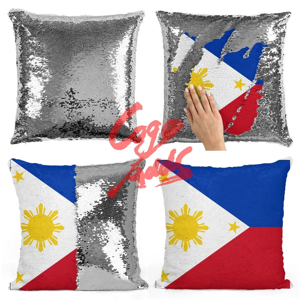 

Philippines decorative throw pillows reversible mermaid sequin pillow case cover dropshipping
