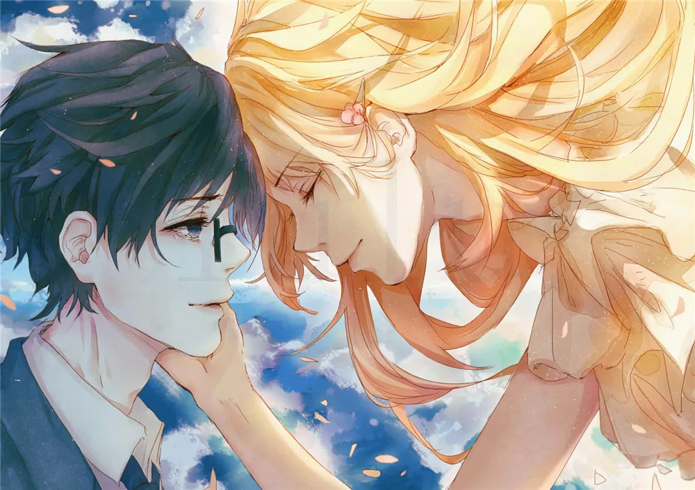 Постеры Your Lie в апреле Мультяшные наклейки на стену яркие цвета высокое
