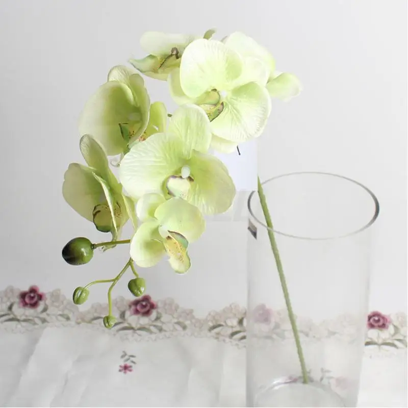 Искусственная бабочка цветок белой орхидеи шелк + пластиковая фаленопсис для