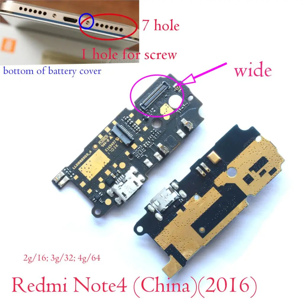 Здмр/plotech тестирование зарядная Плата USB микрофон для Xiaomi Redmi 1 1 S 2 2A 2 S 3 S 3 S 3X prime 4A Redmi Note 2 3 4 5 pro - Цвет: Redmi Note4 China