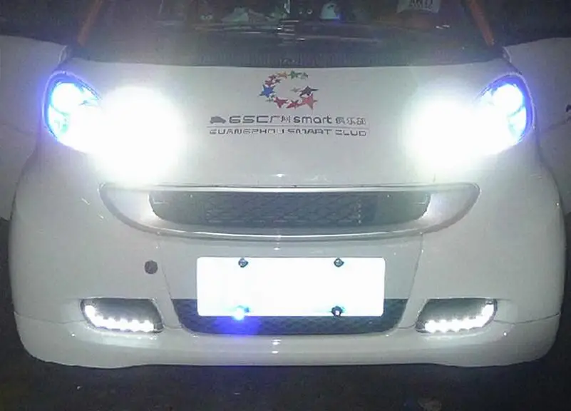 Светодиодные дневные ходовые огни drl для Mercedes-benz smart fortwo 2008-2011 с динамическим движущимся желтым поворотным сигналом