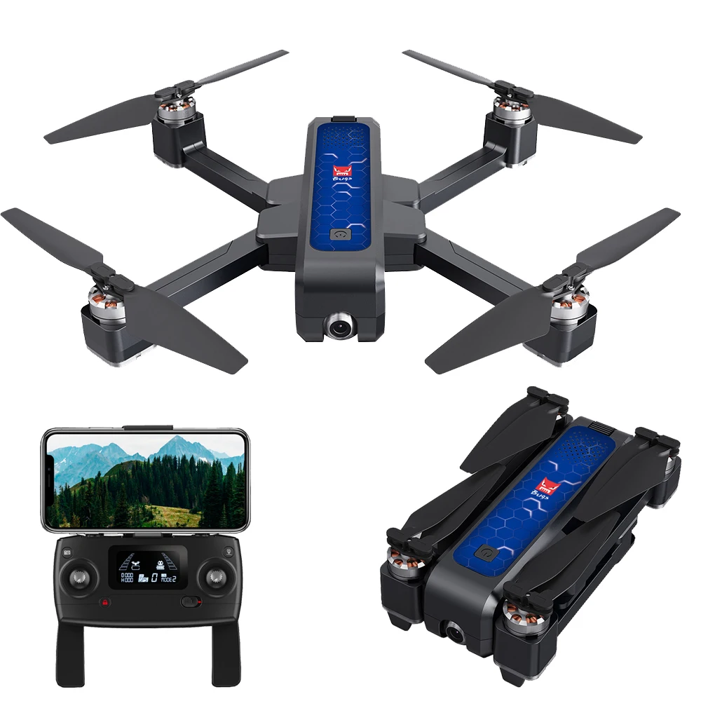 Mjx Bugs4 W B4w 5g Wifi Fpv Gps бесщеточный складной ультразвуковой Радиоуправляемый Дрон 2k