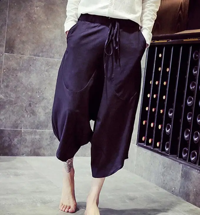 

M-2XL HOT / Spring Male New Fashion Easy To Restore Ancient Ways Recreational Eight Wide-legged Pants