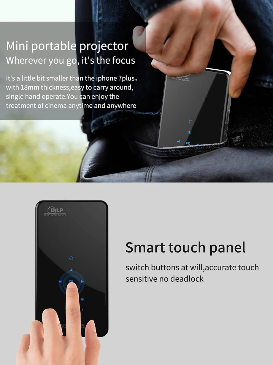 SmartIdea X2 HD Ручной DLP проектор Android 7,1 Wifi bluetooth 4,1 Pico карманный проектор HD портативный видеопроектор Miracast Airplay