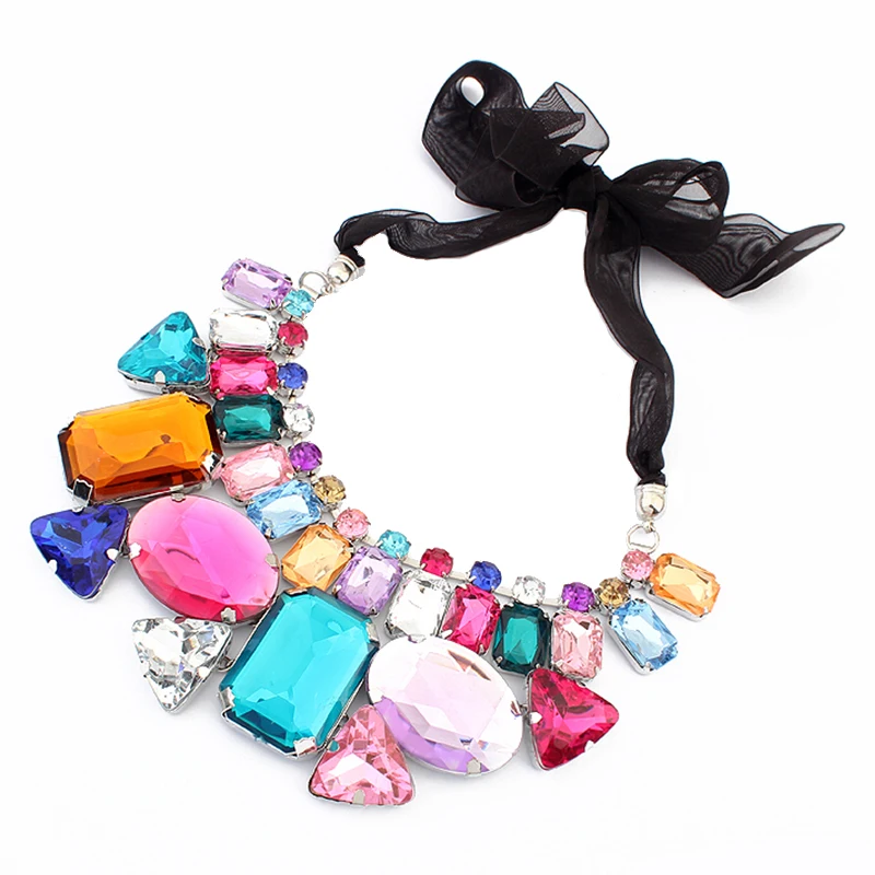 Роскошное ожерелье F &amp U огромные красочные ожерелья-воротники богемный стиль