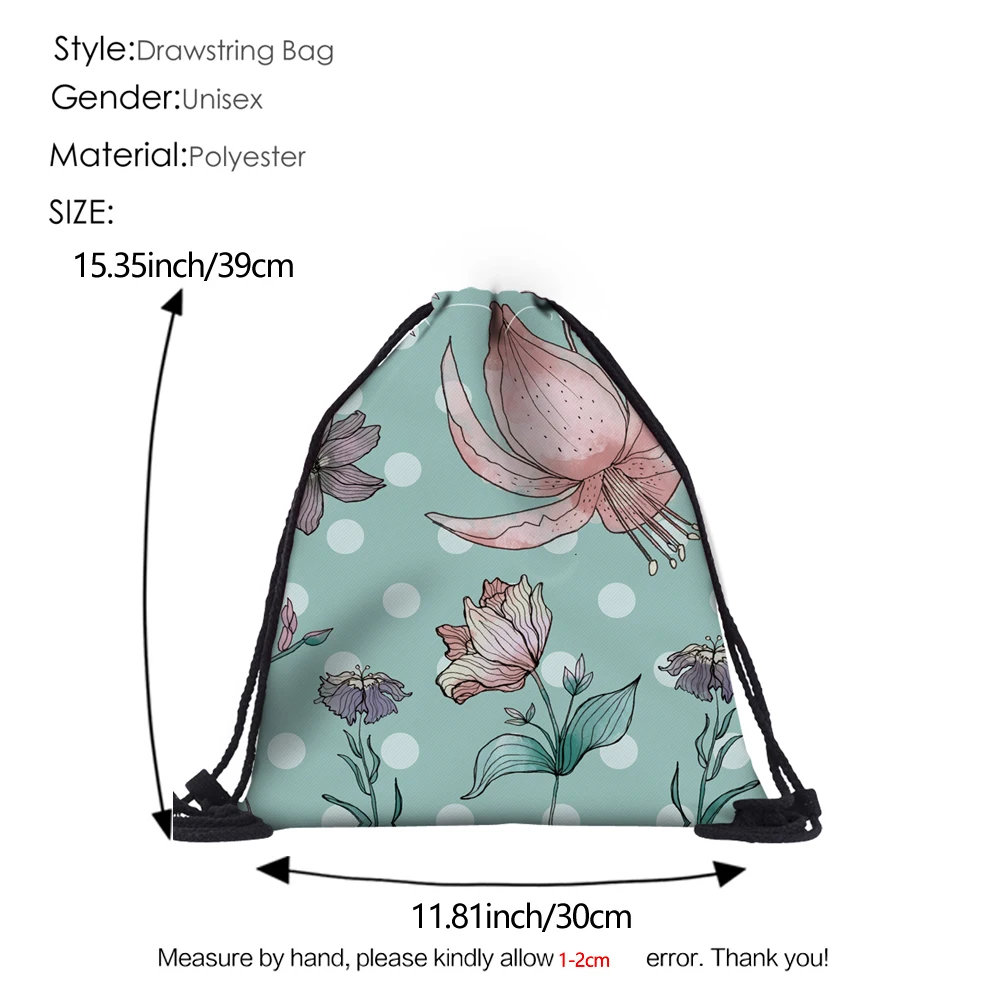Deanfun 3D печать цветочные Mochila Feminina прочные дорожные цветы сумка на шнурке 60160
