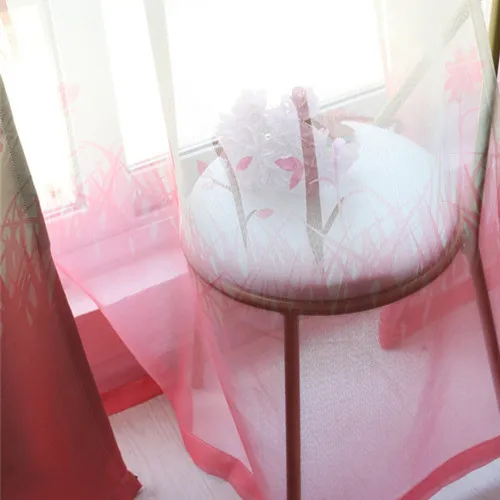 Pink tulle {Byetee} затемненные шторы с обезьянкой из мультфильма для детской спальни, прозрачные тюлевые шторы, современные шторы для детской спальни - Цвет: Pink tulle