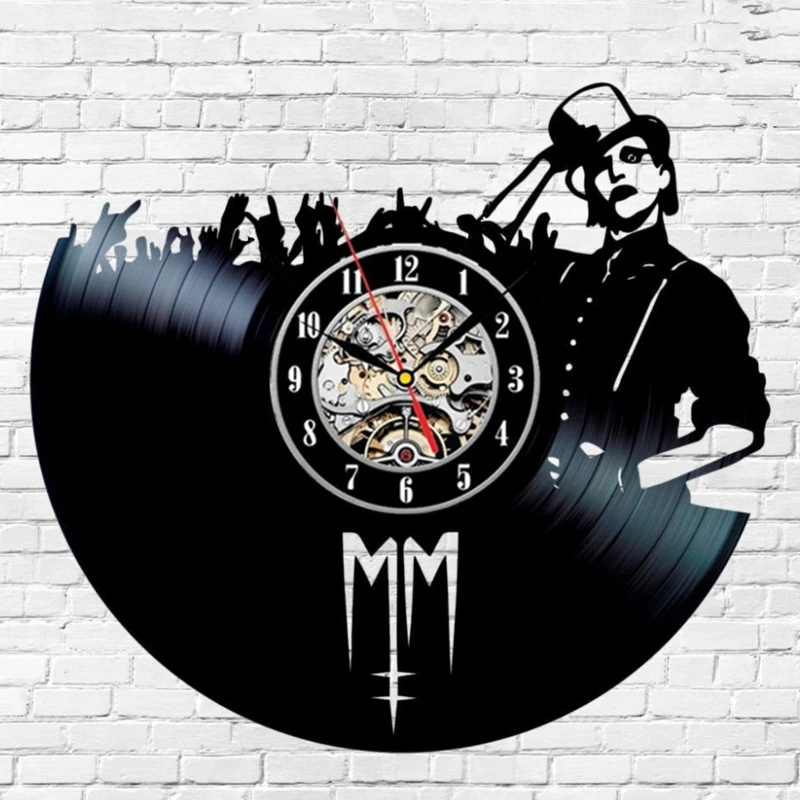 Horloge росписи Мэрилин Мэнсон виниловая запись настенные часы дизайн Музыка рок