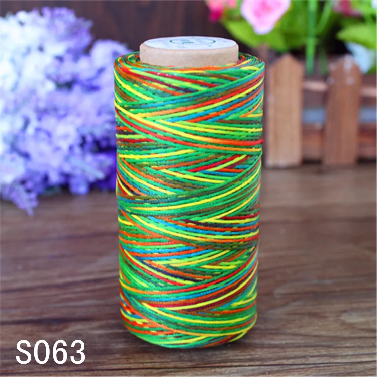 Отличное качество оптовая продажа цветная нить 80 цветов 150D плоская вощеная 0 8 мм