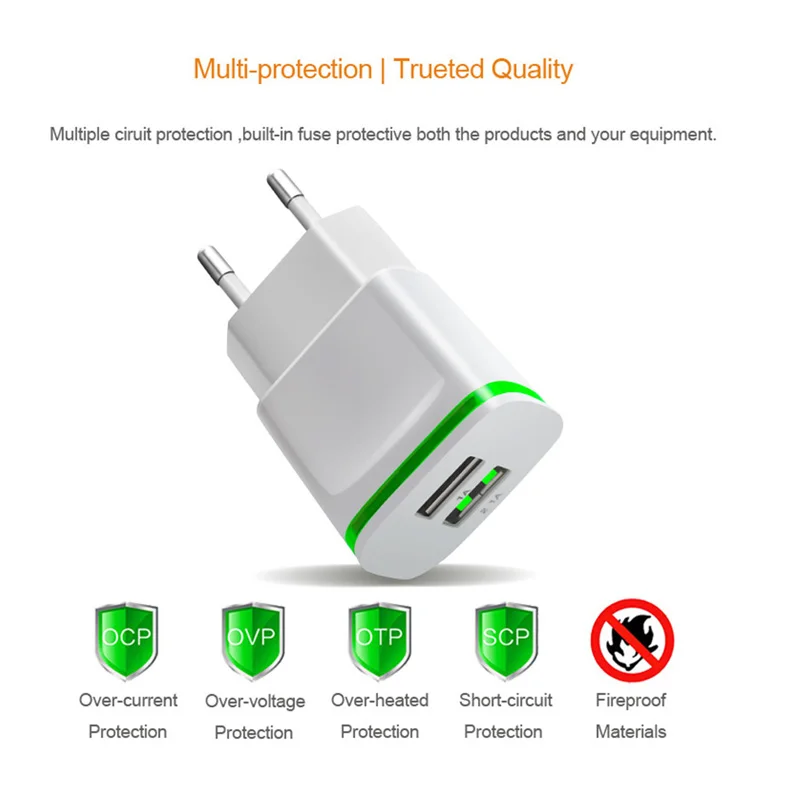 Универсальная 2 разъема USB для быстрой зарядки UE smart enchufe carga telefon портативный