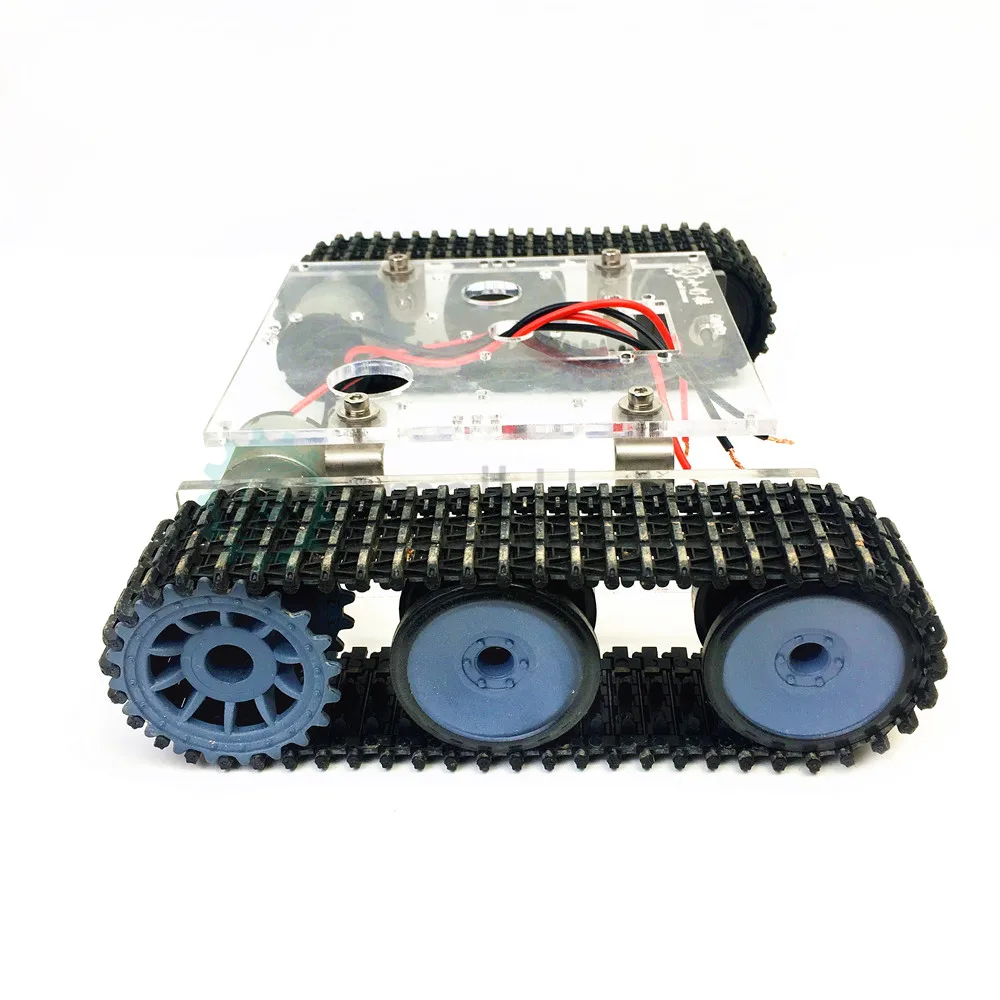 Акриловый автоматический танк на шасси DC9-12V гусеничный Автомобиль DIY arduino kit
