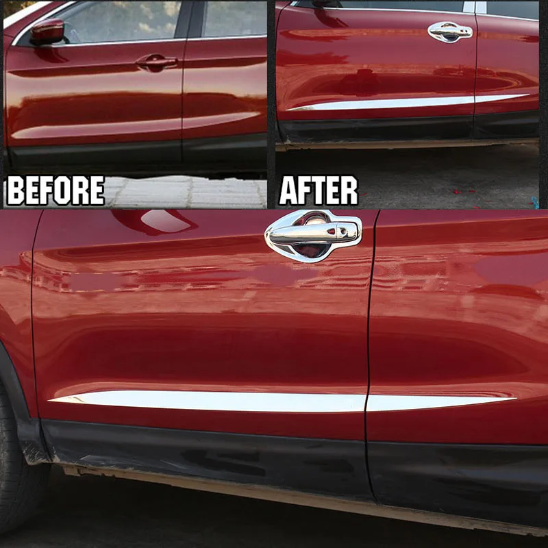 Подходит для Nissan Qashqai хромированная боковая дверная линия отделка кузова акцент молдинг крышка ободок Стайлинг протектор