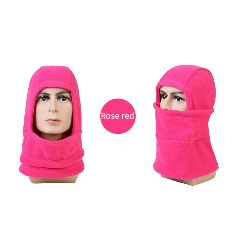 Winter Windproof Solid color Hiking Caps Men and Women Warm Thermal Fleece Balaclava Face Mask Neck Warmer snowboard sports hats | Спорт и