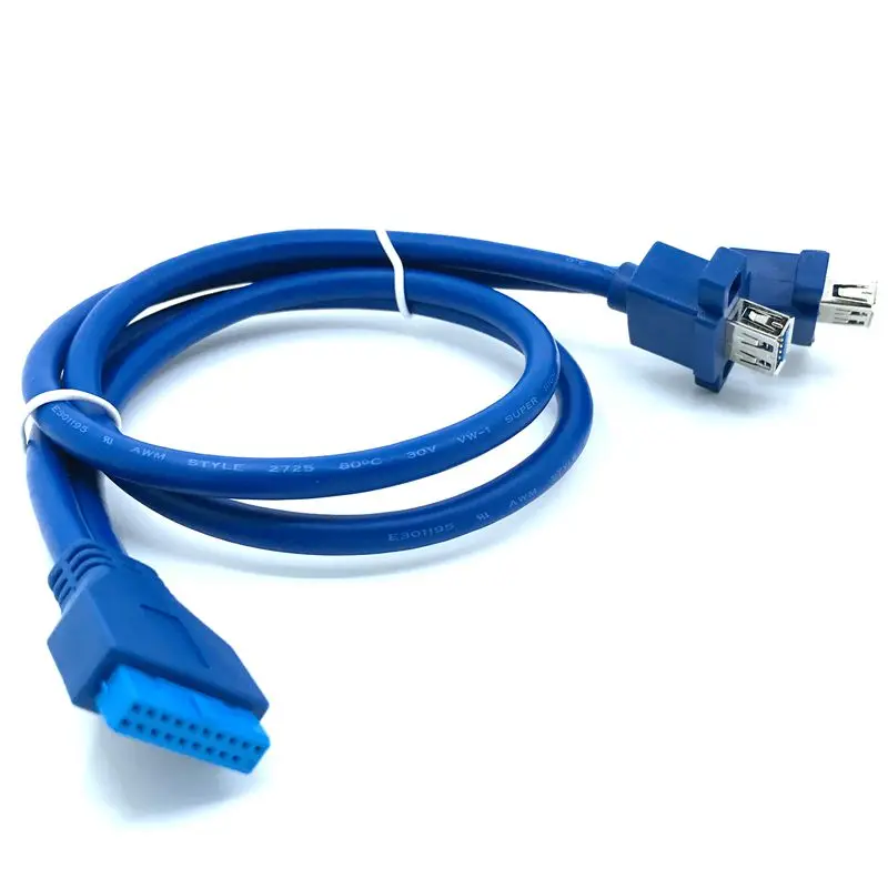 (100 шт./лот) двойной порт USB 3 0 Женский Винт крепление панель тип к материнской