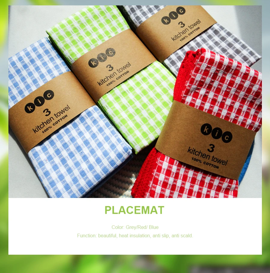 Высокая Качественный хлопок блюдо ткани в клетку, pano de prato eco-friendly Кухня Полотенца оптом Чай Полотенца много губки 3 шт./компл. OEM