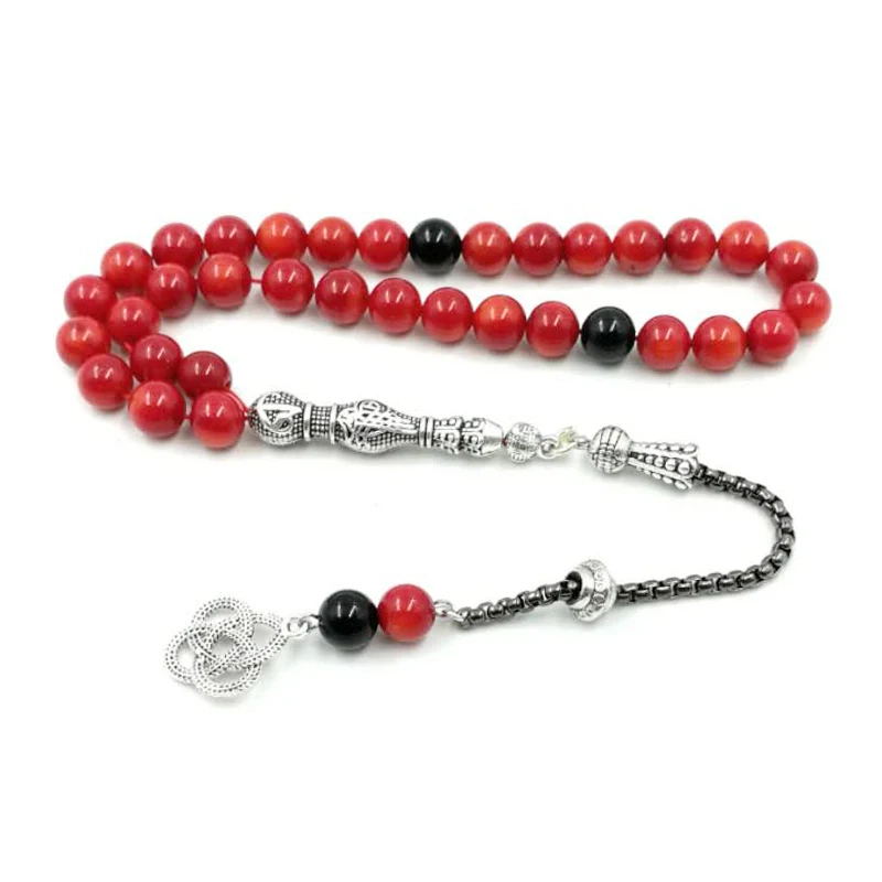 Женский браслет с натуральным коралловым рисунком 33 Yasr fossil Tasbih подарок для жены