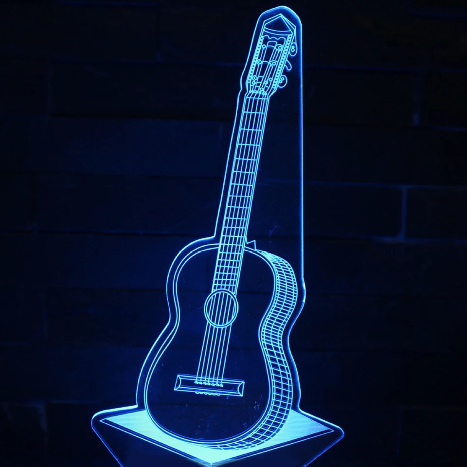 3D светодиодный сенсорный переключатель настольная лампа USB гитары моделирование