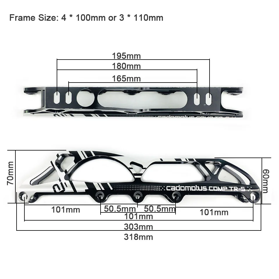 Рамка для роликов Comp TR-S 3*100& 4*90 мм/3*110& 4*100 мм/3*125& 4*110 мм 165-195 мм расстояние материя скорость Встроенный скейт DJ73
