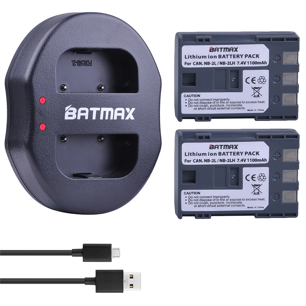 2 шт. аккумуляторы для Canon 350D 400D G7 G9 S30 S40 z1|nb 2l|li-ion battery rechargeablecanon 400d |