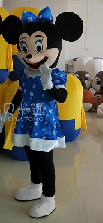 Minnie Новое поступление; маскарадный костюм Минни и Микки Мауса; Рождественский костюм с героями мультфильмов и синими снежинками; нарядное платье для дня рождения - Цвет: Minnie