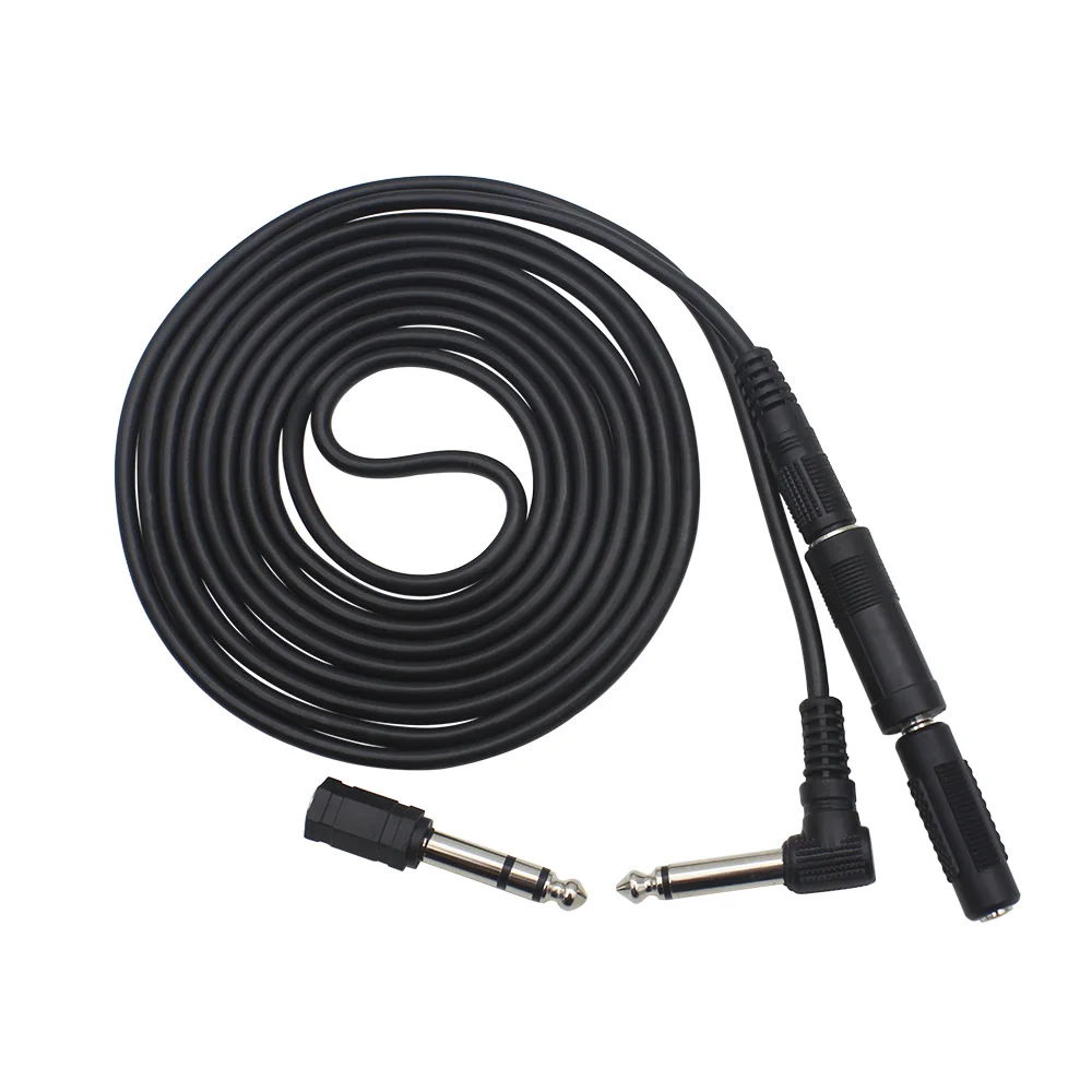 

3M/ 10 Feet Instrument Guitar Audio Cable 1/4-Inch 6.35mm Straight to Right Angle Plug Black ABS Jacket with 3 Adapters