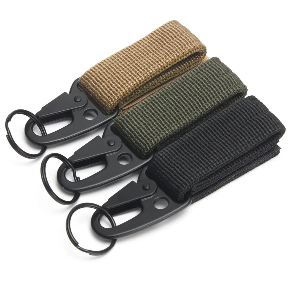 100pcs/pack Outdoor Camping Tactical Carabiner Backpack Hooks Olecranon Molle Survival Gear EDC Military Nylon Keychain Clasp