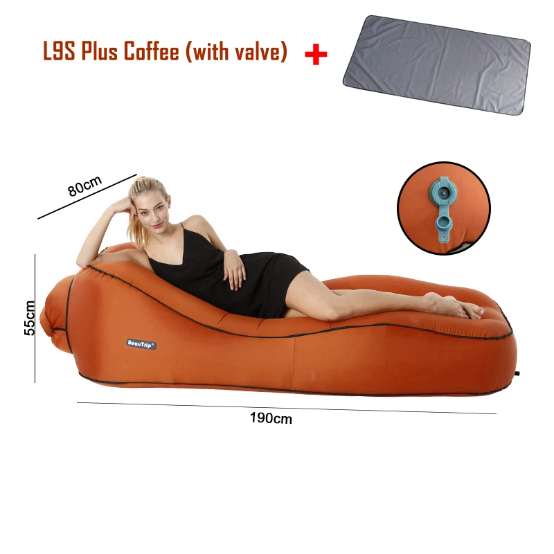 L9SPlus Coffee n Mat Воздушный Гамак компрессионный мешок для кемпинга спальные мешки для отдыха на открытом воздухе надувной шезлонг диван кровать для альпинизма Пешие прогулки - Цвет: L9SPlus Coffee n Mat