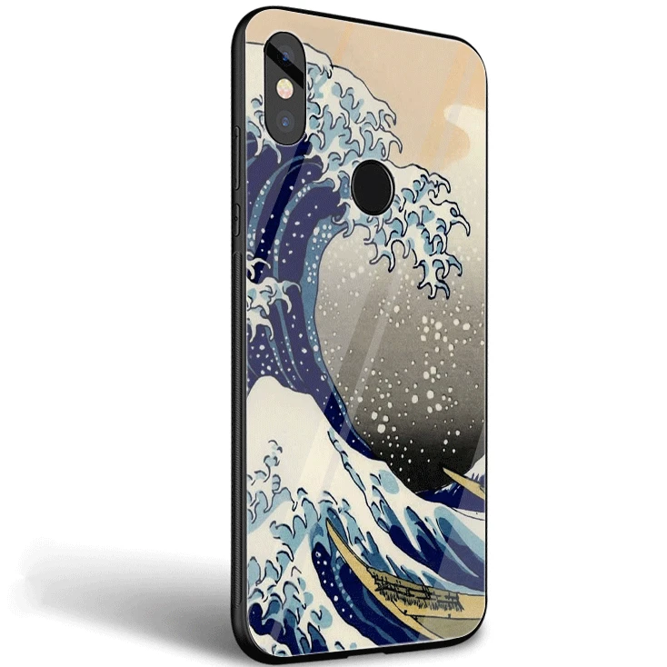 Cell Phone Case Glass Kanagawa Big Wave For Xiaomi Mi 8 Lite A1 A2 5X 6X 9 Redmi Note 5 6 7 Pro 6A 4X Pocophone F1 Cover | Мобильные