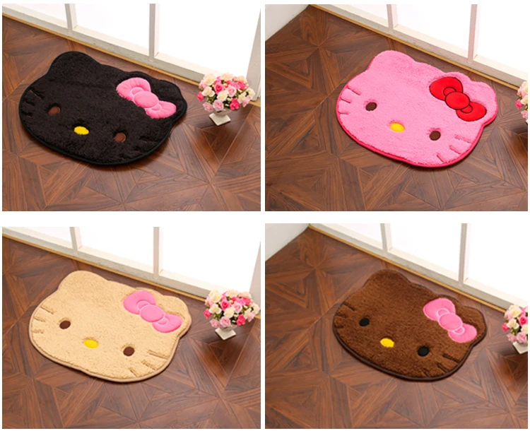 Hello kitty коврик для ванной комнаты Противоскользящий замшевый водопоглощающий круглый коврик для ванной комнаты hello kitty коврик для ванной двери дешевые KT Cat Симпатичные Коврики
