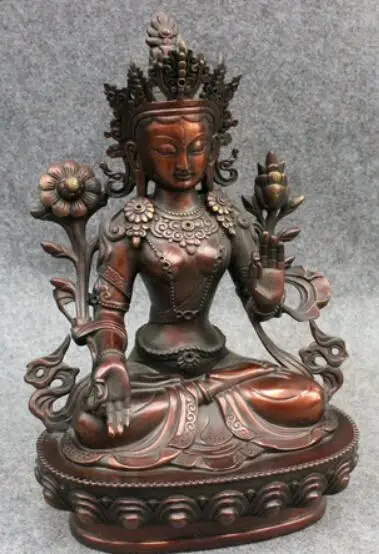 12 &quotTibet Pure Bronze Templo Tara Branca Buda Kwan yin | Дом и сад