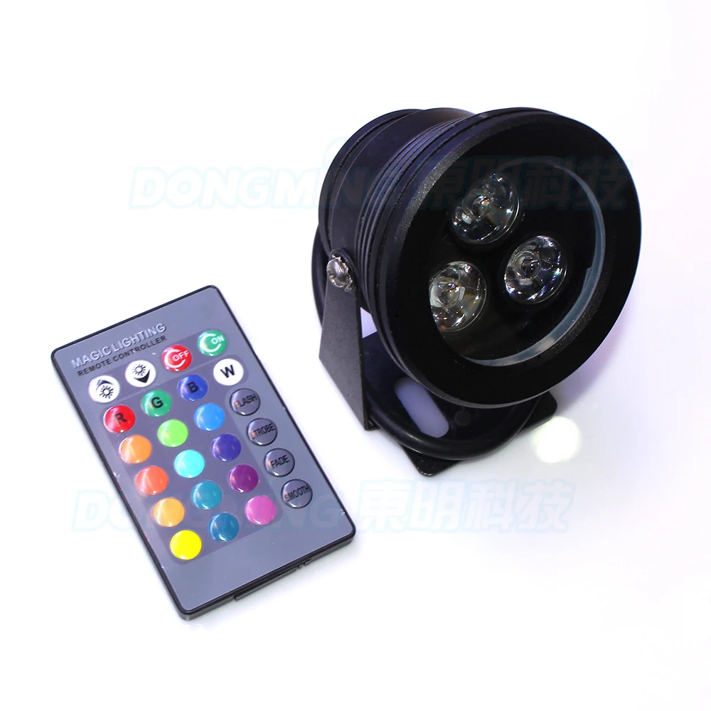 4 шт. черный корпус подводные огни rgb DC 12V 10W светодиодные лампы Плоские линзы для